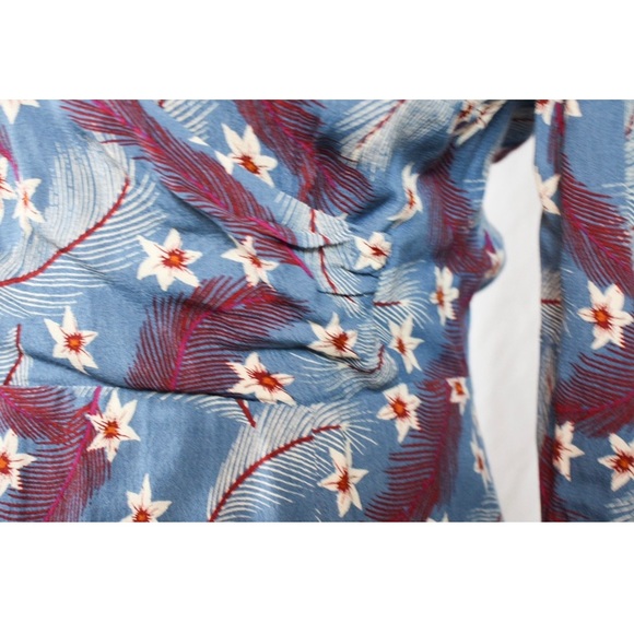 & Other Stories Blue Floral Faux Wrap Mini Dress 4 - Picture 6 of 10